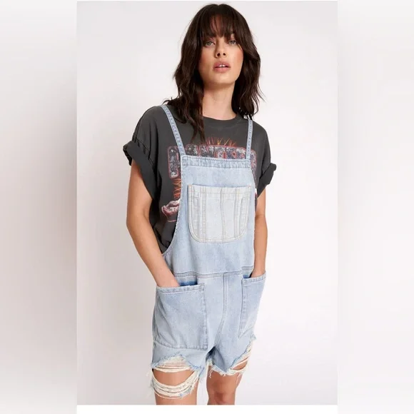 Free People One Teaspoon HENDRIXE PINI DENIM PLAYSUIT. NWOT. - Picture 1 of 6